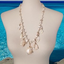 Vtg Mother Of Pearl Necklace Hawaiian Souvenir Beaded Shells Seashells T... - $24.74