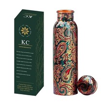 Pure Copper Water Bottle, Ayurveda and Yoga Health Benefits 1000ml - £15.97 GBP
