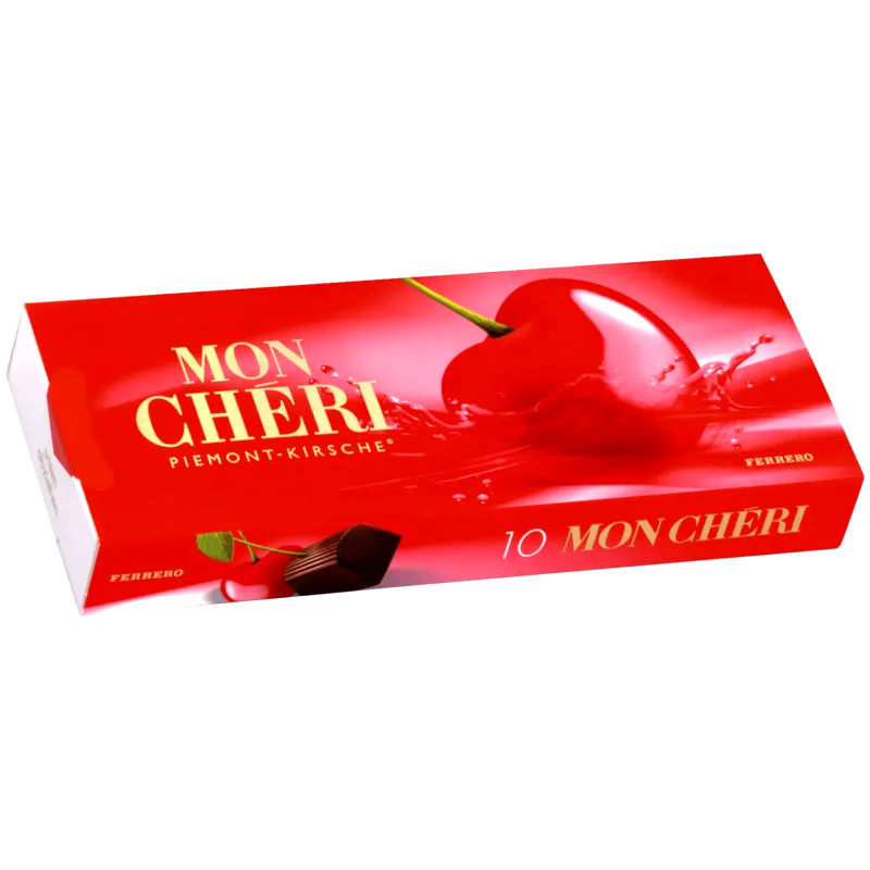 Ferrero Mon Cheri Chocolate 10 Cherry Liqueur 105g Christmas Quality Sweet Gift - £8.37 GBP