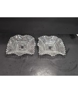 Indiana Glass Diamond Point Dishes, Vintage Ruffled Edge, Square Glass S... - $225.61 MXN