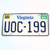 1994 United States Virginia Base Passenger License Plate U0C-199 - $18.99 CAD