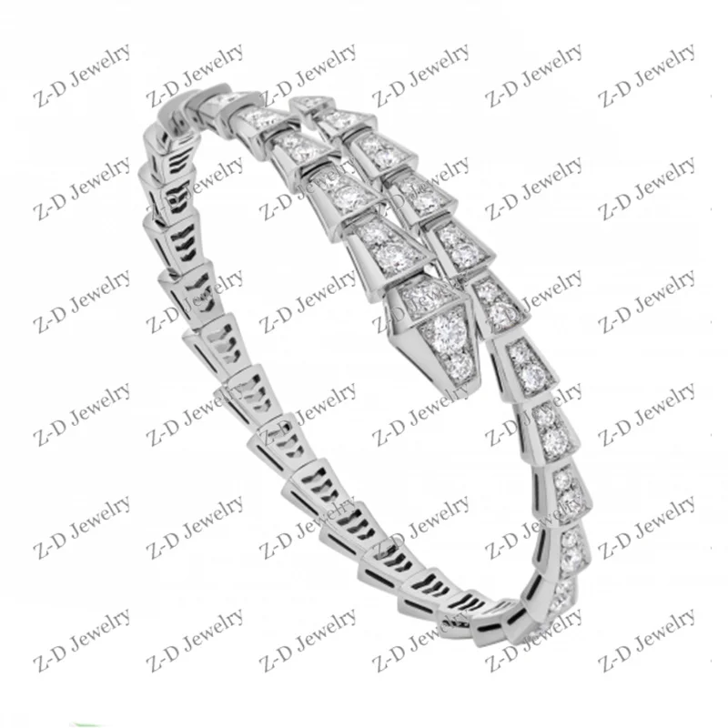 Hot Sale  Sterling Silver Color Snake Bracelet Charm Sexy Exquisite Woman Luxury - £74.15 GBP