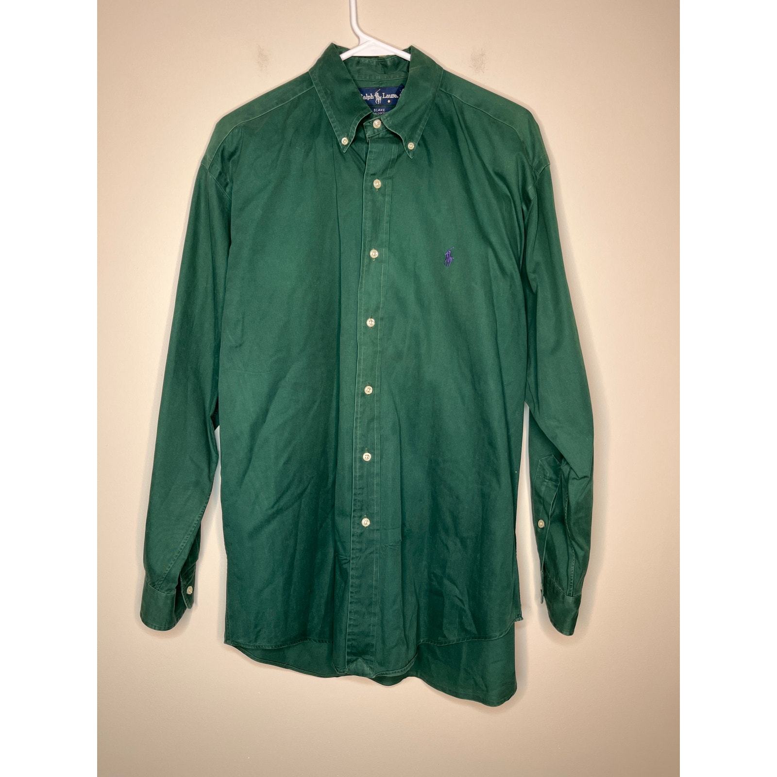 1990s Ralph Lauren Blake Spruce Forest Green Christmas Old Money Oxford ... - $28.00