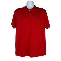 PGA Tour Men&#39;s Red Short Sleeved Henley Top Size L - £18.41 GBP