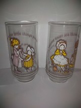 2 Vtg Genuine Coca-Cola Holly Hobbie Happy Talk Friendship Coke Glasses/... - €8,61 EUR