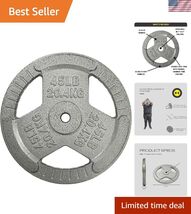 1 inch and 2 inch Cast Iron Weight Plate with Multi-Grip Handles and Ena... - $130.84