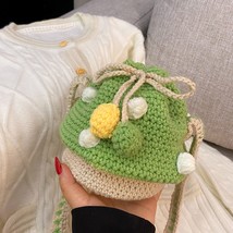 Women  Bag Women Fashion Knit Mushroom Hit Color  Bag Crossbody Bags Female Casu - £48.37 GBP