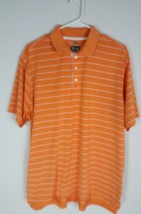 Adidas ClimaCool Striped Tangerine White Short Sleeve Polo Shirt Mens Si... - $348.17 MXN