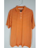 Adidas ClimaCool Striped Tangerine White Short Sleeve Polo Shirt Mens Si... - $348.17 MXN