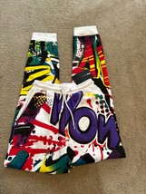 NWT Womens Fashion Nova paint graffiti multicolor Cargo Joggers Pants XS - $18.49