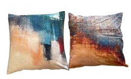 Set of 4 Abstract Throw Pillows 20x19 Modern Art Decorative Couch Cushions image 2