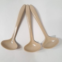 Tupperware SET 3 Condiment Serving Spoons ladle #872 Tan Light Brown Vin... - $15.00