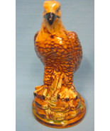 American Eagle Figurine Nita&#39;s Ozark Ceramics Browns Golds Glazed Statue 7&quot; - £28.91 GBP