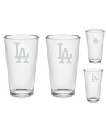 SET Los Angeles Dodgers Pint Beer Glasses Etched Tumblers Drinkware - $40.00+