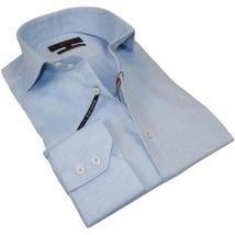 Men's Axxess Turkey Shirt 100% Egyptian Cotton High Collar 224-02 Blue Pique image 3