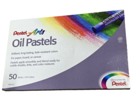 new Pentel Arts Oil Pastels Set PHN-50 For Paper Board Canvas Fade Resis... - $24.99