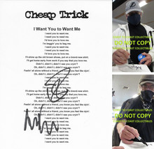 Robin Zander Tom Petersson signed Cheap Trick I Want You To Want Me Lyrics sheet - £155.74 GBP