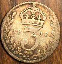 1908 Uk Gb Great Britain Silver Threepence Coin - £3.12 GBP
