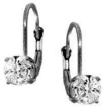 1 Carat 5mm Diamond Alternatives Leverback Earrings 14K White Gold over ... - £29.65 GBP