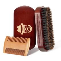 Beard Brush, 100% Boar Bristle Natural Black Walnut Wood Beard Comb Hair... - $13.86