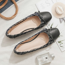 Women Flat Heel Shoes Casual Working Shoes Flats Bowknot Square Tow Soft Sole Co - £37.31 GBP
