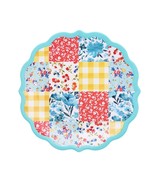 Pioneer Woman Patchwork Medley Dinner Plate Scalloped Edge Melamine 10.7... - $274.93 MXN