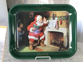 Vintage 1983 Coca Cola Christmas Santa Serving Tin Tray 13 1/3 x 10.5 Su... - £5.52 GBP