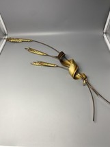 Vintage Metal Art Sculpture Wheat Stalk Branch Wall Hanging Brass Copper 30” - $6.93