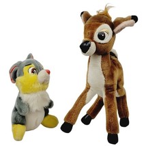 Vintage 1980s Bambi 17&quot; &amp; Thumper Rabbit 11&quot; Plush Doll Set Disney World - $258.66 MXN