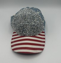 American Flag Rhinestone Blink Patriotic Hat Snapback Baseball Cap Hat - £10.91 GBP