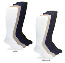 Womens Compression Socks Gradual 15-20 mmHg Solid Pattern Knee High Stockings - £9.58 GBP
