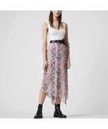 All Saints Rhea Masala Midi Skirt, Mink Pink, Summer Lightweight, Size 2... - €85,24 EUR