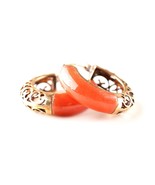 *Vintage 14k Yellow Gold Red Jade Mexican Earrings - $554.94 CAD
