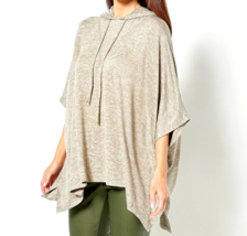 Anybody Hacci Hooded Poncho with Rib Detail- OLIVE, XL/1X - £20.29 GBP