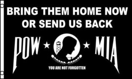 3X5 Pow Mia Bring Them Home Now Or Send Us Back Flag 3&#39;x5&#39; Banner Usa Seller - £10.17 GBP