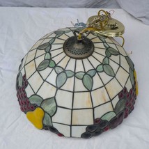 Ceiling Fixture w/ Stained Glass Tiffany Style Lamp Shade - £292.16 GBP