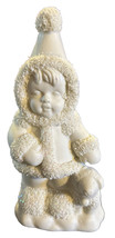 Snow Child Angel with Lamb Christmas Figurine Winter - White Ceramic - £7.59 GBP