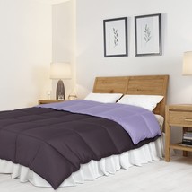 SUPERIOR Reversible Down Alternative Comforter, Medium Weight, Plum &amp; Lilac - £84.43 GBP