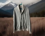 J Crew Long Sleeved Cardigan Sweater Mens Large Gray Shawl Collar Grandp... - $29.65