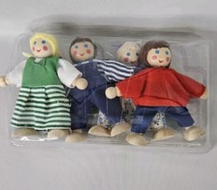 MELISSA &amp; DOUG Dollhouse Dolls Wooden Family Set Montessori Bendable Min... - £12.57 GBP