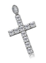 14K Gold&amp;Silver Plated Solid Iced out CZ Lab Cubic - £59.00 GBP