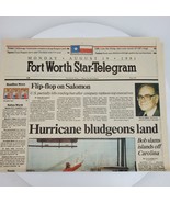 Vintage 1991 Fort Worth Star Telegram Hurricane Bludgeons Land August 19 - $17.54