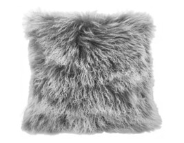 HomeRoots 334380 Grey Snowtop Tibetan Lamb Pillow - $160.55