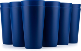 32-Ounce Plastic Tumblers Large Drinking Glasses, Set of 12 Navy Blue - £20.07 GBP