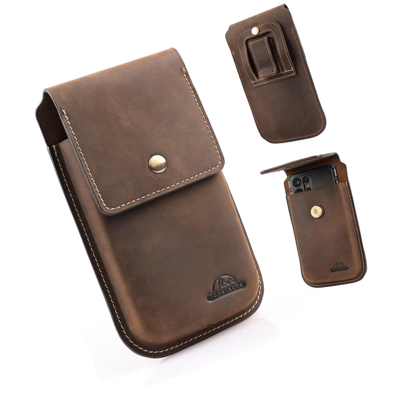 Primary image for Leather Phone Holster for Belt,Flip Cell Phone for