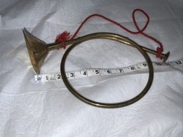 Vintage Brass Christmas French Horn Decoration 7 x 11” - $14.84