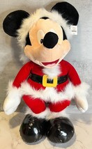 Disney Store Exclusive Mickey Mouse Santa Claus Plush Stuffed Large 24&quot; NWT - £21.63 GBP