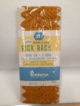 Vintage Penneys 100% Cotton Color Gold 4216 Rick Rack Sewing Trim 3 Yard... - $6.88