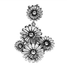 Oxidized Sunflower Bouquet .925 Silver Pendant - £21.91 GBP
