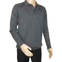 Men's Sweater Knit By BRANGO Turkey Polo Neck Cotton Blend 21228 Charcoal Gray image 9